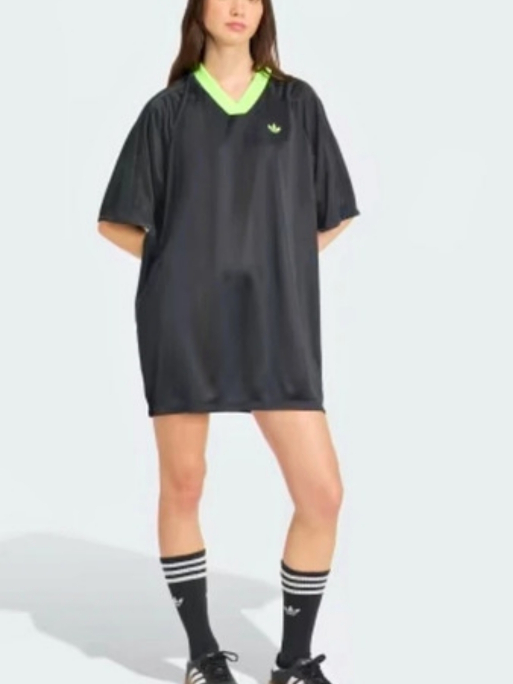 Adidas Adicolor Soccer Jacquard Oversize Dress Black & Green